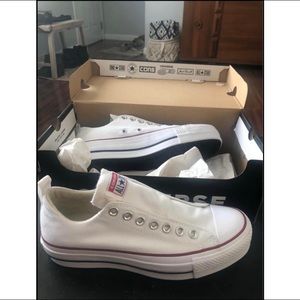Converse lifts - white slip ons size 9 BRAND NEW